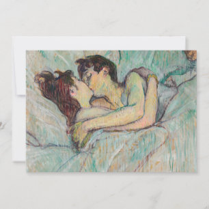 Convite Toulouse-Lautrec - Na Cama, O Beijo