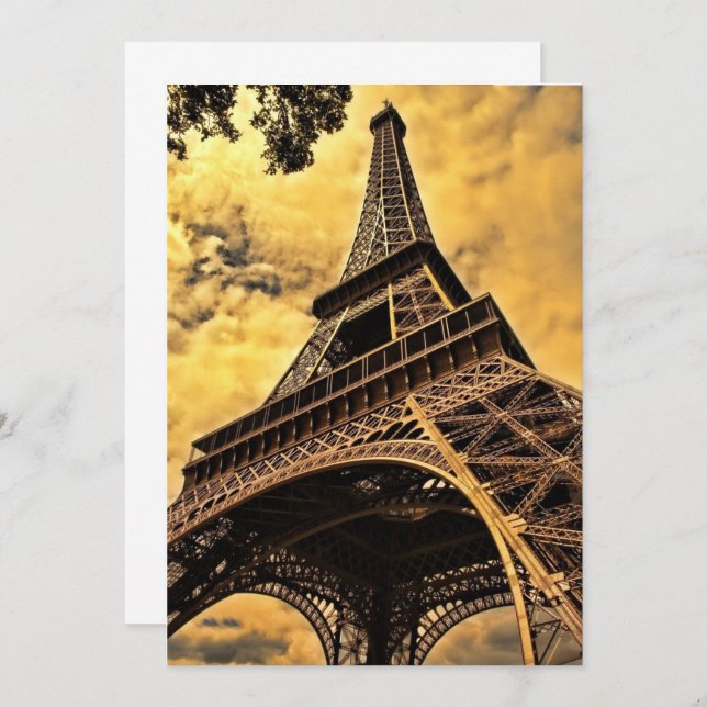 Convite Tour Eiffel Paris França (Frente/Verso)