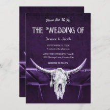 Touro Ocidental Vaca Crânio Escuro Roxo Roxo Russo