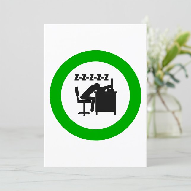 Convite Trabalhador Engraçado Dormindo na Mesa (Criador carregado)