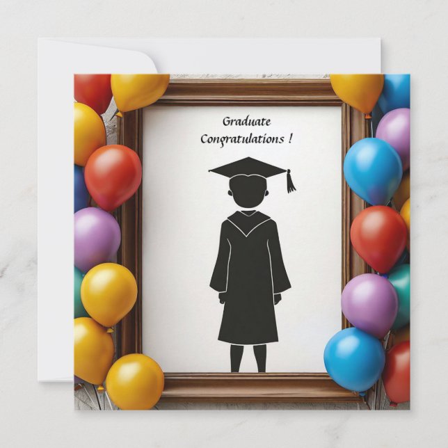 Convite Trabalho artístico de formatura com balões (Frente)