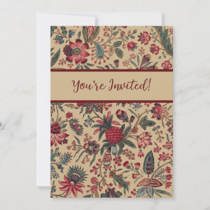 Convite Trabalho de Agulha Antigo Floral para Móveis