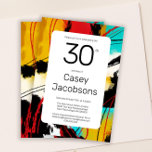 Convite trabalho de arte 30 abstrato de cor<br><div class="desc">Abstrato de convite colorido para um aniversário de 30 anos. — Você pode mudar o texto facilmente. Use a opção 'Personalizar' e adicione apenas o texto desejado às caixas. Ou faça-os vazio se você não quiser um texto adicionado. Se você quiser fazer outras personalizações, como alterar a fonte, a cor...</div>