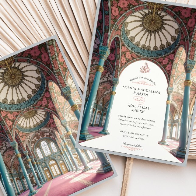Convite Trabalho de arte do Teto Floral do Casamento Islâm (Criador carregado)