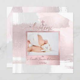 Convite Traço PixDezines Watercolor Brush, Arquivo Baptême