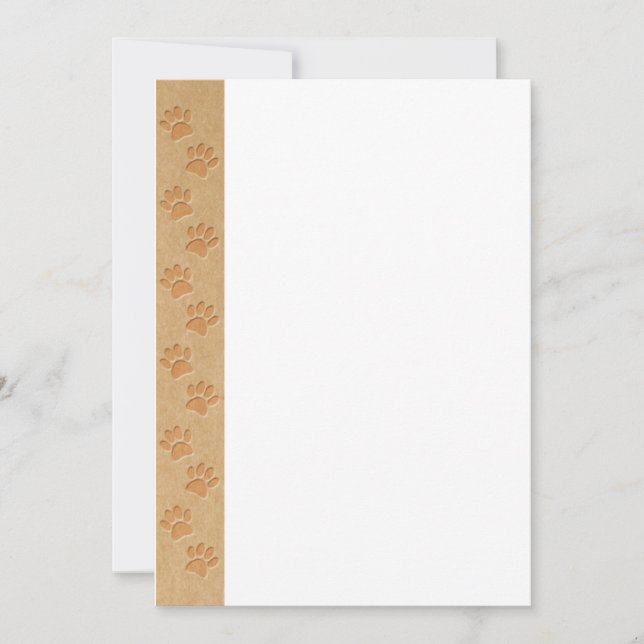 Convite Traços De Cachorro Em Papel De Reciclado Esculpido (Frente)