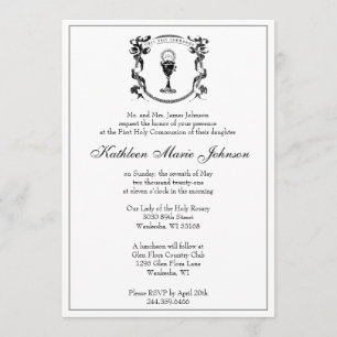 Convite Tradicional Católica Elegante Primeira Comunhão Sa