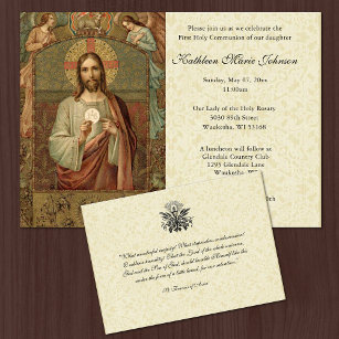 Convite Tradicional Católica Jesus Primeira Comunhão Invit