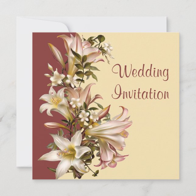 Convite Tradicional de Casamento de Vintage (Frente)