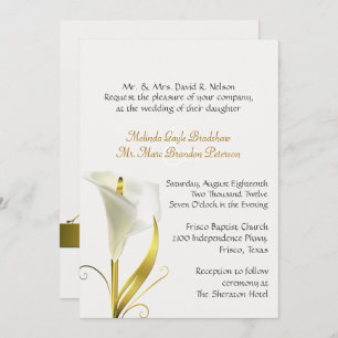 Convite tradicional do casamento do lírio de Call