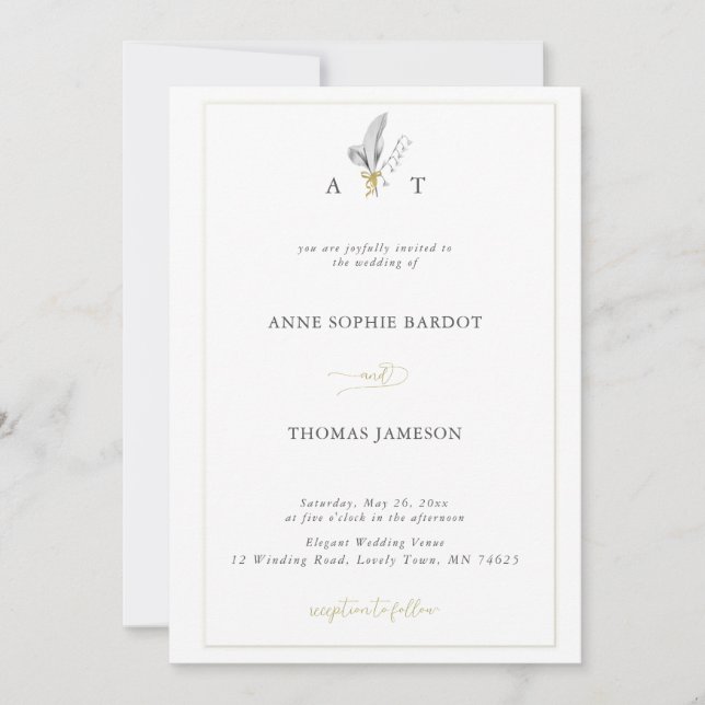 Convite Tradicional Frame Primavera Lily do Casamento do V (Frente)