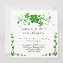 Convite Tradicional Irish Shamrocks Celta Clover