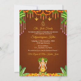 Convite Tradicional para Pooja de Satyanarayana Ka