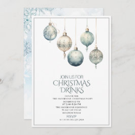 Convite Tradicional Watercolor Winter Merry Christmas Invi