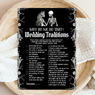 Convite Tradições de Casamento de Esqueleto de Halloween J