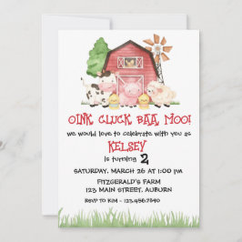 Convite Traditional Farm Theme Birthday Invitation