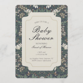 Convite Traditional Floral Arts and Crafts Baby Shower