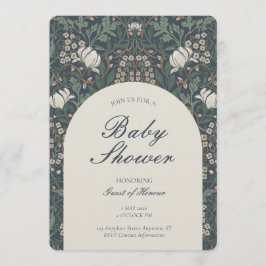 Convite Traditional Floral Arts and Crafts Baby Shower