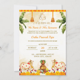 Convite Traditional Griha Pravesh Invitation Card