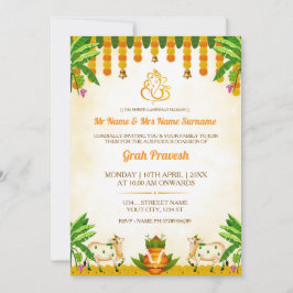 Convite Traditional Indian Graha Pravesh Invitation Card