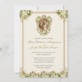 Convite Traditional Latin Mass Catholic Nuptial Invitation