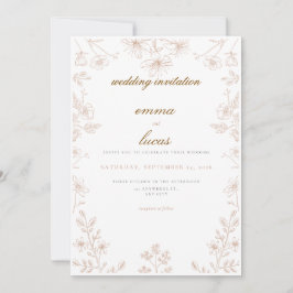 Convite Traditional Norwegian Rosemaling Wedding Invitatio