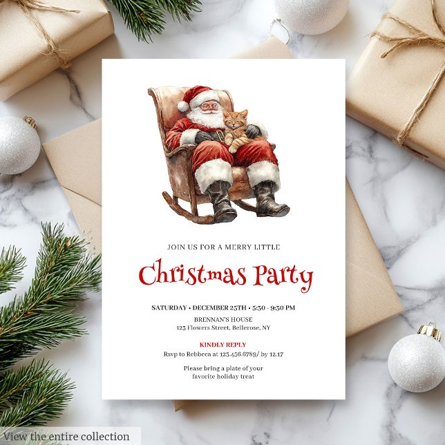 Convite Traditional Red Green Script Font Christmas Party  (Traditional Red Green Script Font Christmas Party Invite

)