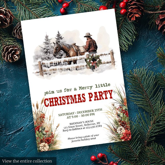 Convite Traditional Western Christmas party invite digital (Traditional Western Christmas party invite digital

)