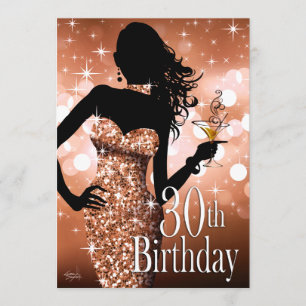 Convite Traga o aniversário de 30 anos do Bling Sparkle