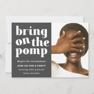 Convite Traga o Partido Pomp One Photo Formando