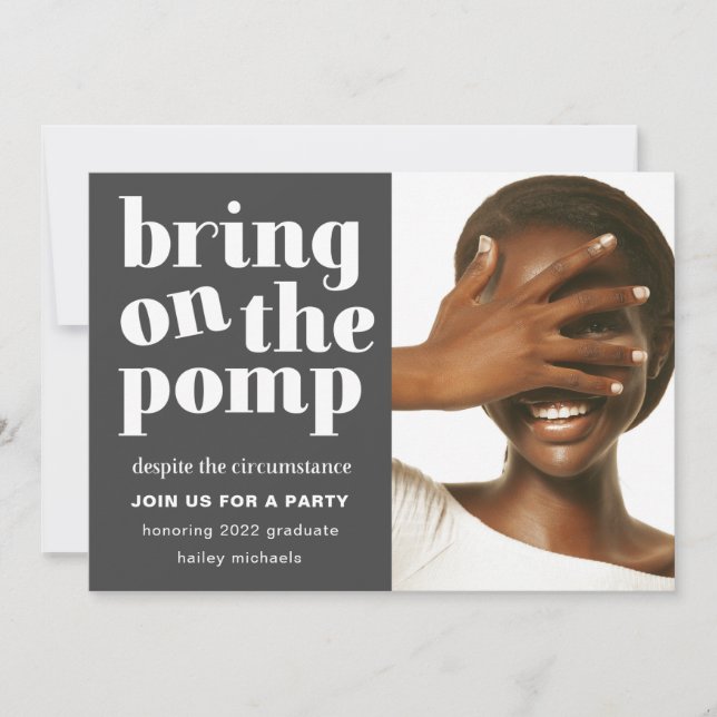 Convite Traga o Pomp One Photo Formando Party (Frente)