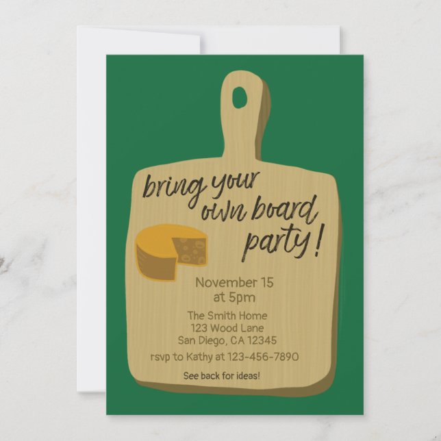 Convite Traga seu próprio Conselho de Futebol em Wisconsin (Frente)