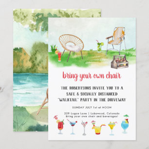 Convite Traga sua própria cadeira   Partido Driveway Cockt