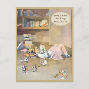 Convite Traga um livro Alice no chá de fraldas do país das