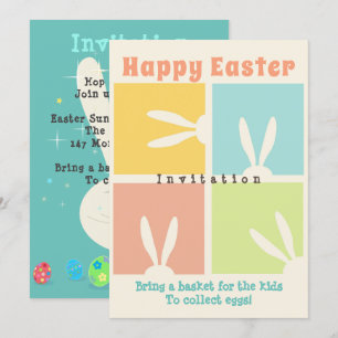 Convite Traga uma cesta para as crianças Coletar ovos de P