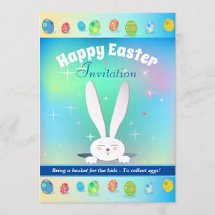 Convite Traga uma cesta para as crianças Coletar ovos de P