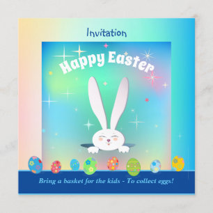 Convite Traga uma cesta para as crianças Coletar ovos Pásc