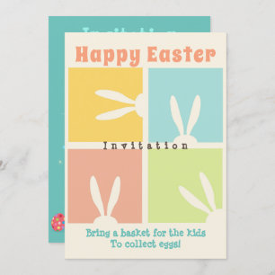 Convite Traga uma cesta para as crianças coletar Páscoa de