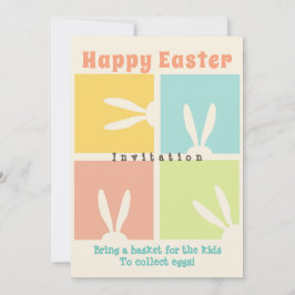 Convite Traga uma cesta para as crianças para coletar ovos