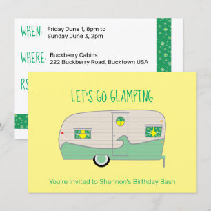 Convite Trailer de Acampamento de Luxo com Lata de Presunt