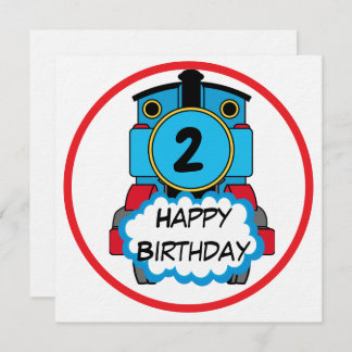 Convite Train Happy Birthday round Sticker