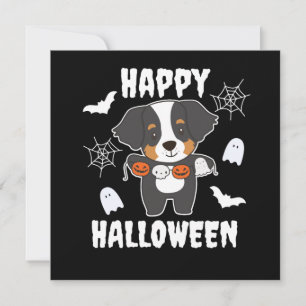 Convite Traje de cachorro feliz Halloween para cão de mont