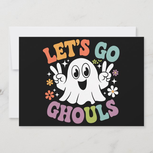 Convite Traje de Halloween Vamos Lá Espíritos Fantasmas Re (Frente)