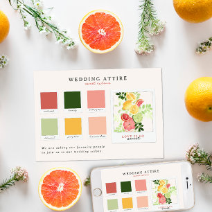 Convite Traje de Noiva Paleta de Cores Cítricas