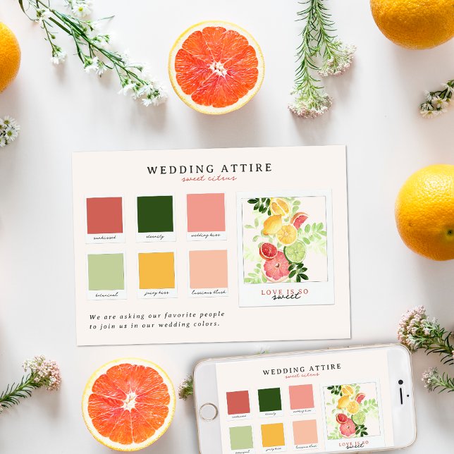 Convite Traje de Noiva | Paleta de Cores Cítricas (Criador carregado)