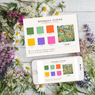 Convite Traje de Noiva Paleta de Cores de Flores Silvest