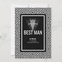 Convite Traje do padrinho Tuxedo preto e branco
