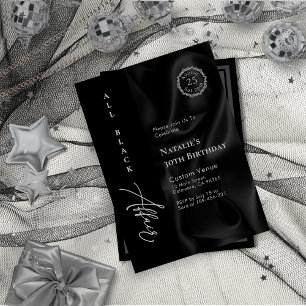 Convite Traje Preto Minimalista Moderno para Ocasião Forma