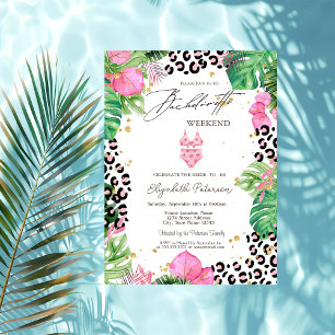 Convite Trajes de Banho Palma Hibisco Despedida de Solteir