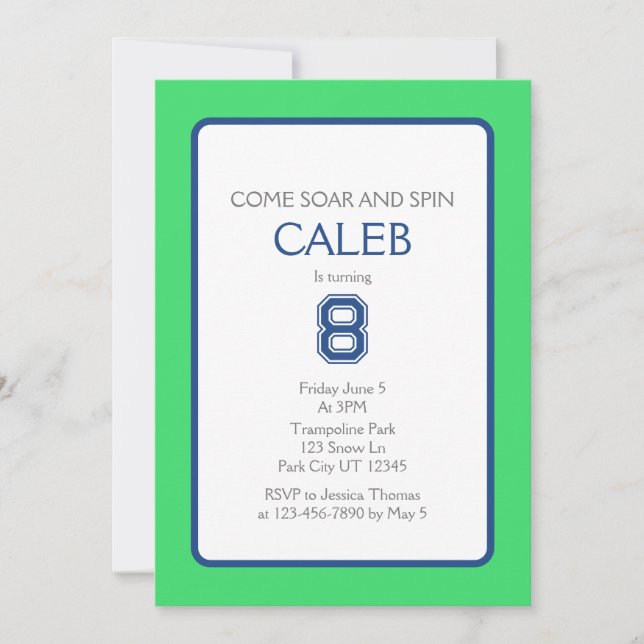 Convite Trampoline Park Soar e Spin Birday (Frente)